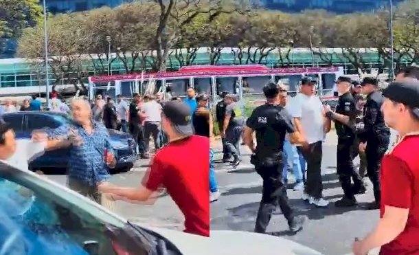 Taxistas y choferes de app se agarraron a las piñas en Aeroparque